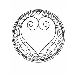 Dibujo para colorear: Mandalas de Corazón (Mandalas) #116687 - Dibujos para Colorear e Imprimir Gratis