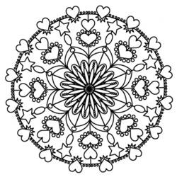 Dibujo para colorear: Mandalas de Corazón (Mandalas) #116694 - Dibujos para Colorear e Imprimir Gratis