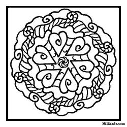 Dibujo para colorear: Mandalas de Corazón (Mandalas) #116697 - Dibujos para Colorear e Imprimir Gratis