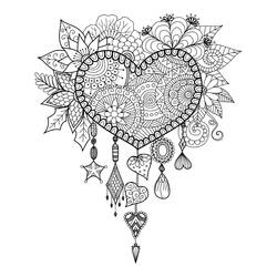 Dibujo para colorear: Mandalas de Corazón (Mandalas) #171009 - Dibujos para Colorear e Imprimir Gratis