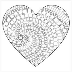 Dibujo para colorear: Mandalas de Corazón (Mandalas) #171010 - Dibujos para Colorear e Imprimir Gratis