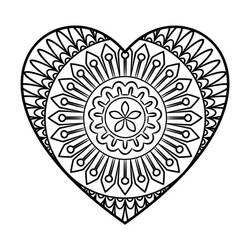 Dibujo para colorear: Mandalas de Corazón (Mandalas) #171011 - Dibujos para Colorear e Imprimir Gratis