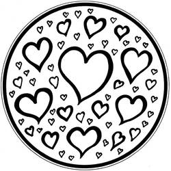 Dibujo para colorear: Mandalas de Corazón (Mandalas) #171012 - Dibujos para Colorear e Imprimir Gratis