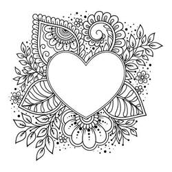 Dibujo para colorear: Mandalas de Corazón (Mandalas) #171014 - Dibujos para Colorear e Imprimir Gratis