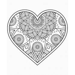 Dibujo para colorear: Mandalas de Corazón (Mandalas) #171016 - Dibujos para Colorear e Imprimir Gratis