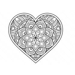 Dibujo para colorear: Mandalas de Corazón (Mandalas) #171018 - Dibujos para Colorear e Imprimir Gratis