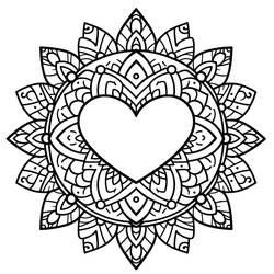 Dibujo para colorear: Mandalas de Corazón (Mandalas) #218151 - Dibujos para Colorear e Imprimir Gratis