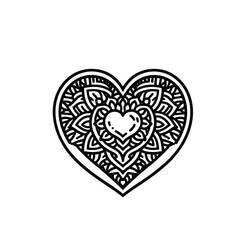 Dibujo para colorear: Mandalas de Corazón (Mandalas) #218152 - Dibujos para Colorear e Imprimir Gratis