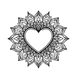 Dibujo para colorear: Mandalas de Corazón (Mandalas) #218153 - Dibujos para Colorear e Imprimir Gratis