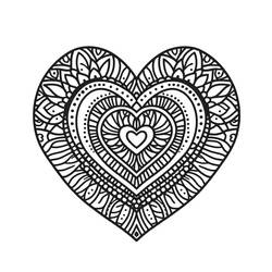 Dibujo para colorear: Mandalas de Corazón (Mandalas) #218155 - Dibujos para Colorear e Imprimir Gratis