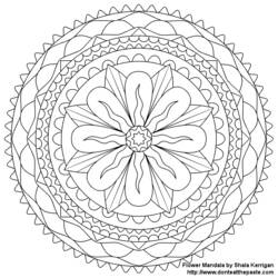 Dibujo Mandalas de Flores (Mandalas) #117072 para imprimir y colorear