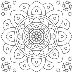 Dibujo Mandalas de Flores (Mandalas) #172781 para imprimir y colorear