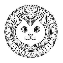 Dibujos para colorear: Mandalas de Gatos - Dibujos para Colorear e Imprimir Gratis