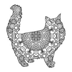 Dibujo para colorear: Mandalas de Gatos (Mandalas) #199947 - Dibujos para Colorear e Imprimir Gratis