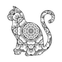Dibujo para colorear: Mandalas de Gatos (Mandalas) #199949 - Dibujos para Colorear e Imprimir Gratis