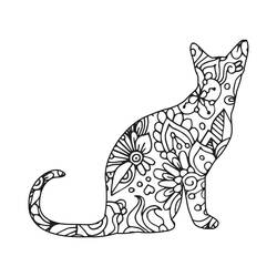 Dibujo para colorear: Mandalas de Gatos (Mandalas) #199957 - Dibujos para Colorear e Imprimir Gratis