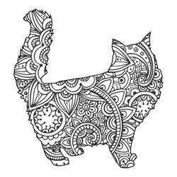 Dibujo para colorear: Mandalas de Gatos (Mandalas) #199964 - Dibujos para Colorear e Imprimir Gratis