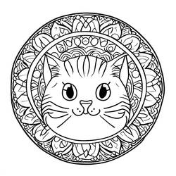 Dibujo para colorear: Mandalas de Gatos (Mandalas) #199972 - Dibujos para Colorear e Imprimir Gratis