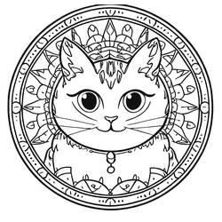 Dibujo para colorear: Mandalas de Gatos (Mandalas) #199975 - Dibujos para Colorear e Imprimir Gratis