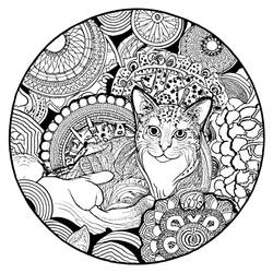 Dibujo para colorear: Mandalas de Gatos (Mandalas) #199979 - Dibujos para Colorear e Imprimir Gratis