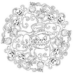 Dibujo Mandalas de Halloween (Mandalas) #202538 para imprimir y colorear