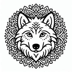 Dibujo para colorear: Mandalas de Lobos (Mandalas) #214296 - Dibujos para Colorear e Imprimir Gratis