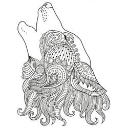 Dibujo para colorear: Mandalas de Lobos (Mandalas) #214314 - Dibujos para Colorear e Imprimir Gratis