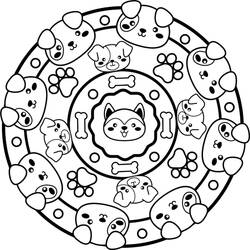 Dibujo Mandalas de Perros (Mandalas) #211793 para imprimir y colorear