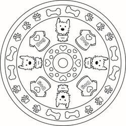 Dibujo Mandalas de Perros (Mandalas) #211804 para imprimir y colorear