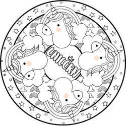 Dibujo para colorear: Mandalas de Unicornio (Mandalas) #173999 - Dibujos para Colorear e Imprimir Gratis