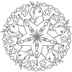 Dibujo para colorear: Mandalas de Unicornio (Mandalas) #174001 - Dibujos para Colorear e Imprimir Gratis