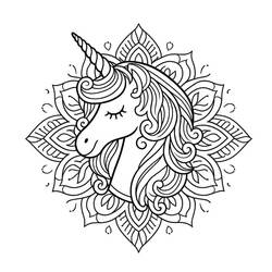 Dibujo para colorear: Mandalas de Unicornio (Mandalas) #218297 - Dibujos para Colorear e Imprimir Gratis