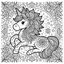 Dibujos para colorear: Mandalas de Unicornio - Dibujos para Colorear e Imprimir Gratis