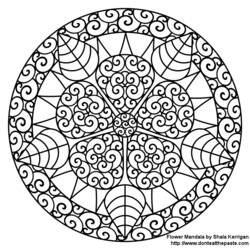 Dibujo para colorear: Mandalas Flores (Mandalas) #117036 - Dibujos para colorear