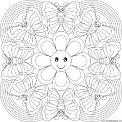 Dibujo para colorear: Mandalas Flores (Mandalas) #117039 - Dibujos para colorear
