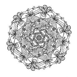 Dibujo para colorear: Mandalas Flores (Mandalas) #117041 - Dibujos para colorear