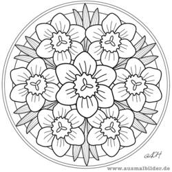 Dibujo para colorear: Mandalas Flores (Mandalas) #117049 - Dibujos para colorear