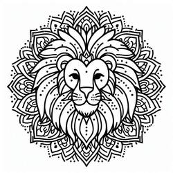 Dibujos para colorear: Mandalas Leones - Dibujos para Colorear e Imprimir Gratis