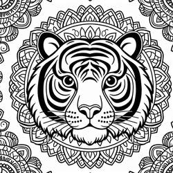 Dibujo para colorear: Mandalas Tigre (Mandalas) #221052 - Dibujos para Colorear e Imprimir Gratis