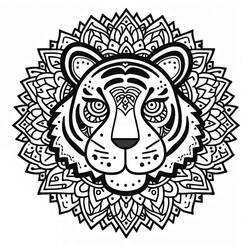 Dibujo para colorear: Mandalas Tigre (Mandalas) #221056 - Dibujos para Colorear e Imprimir Gratis