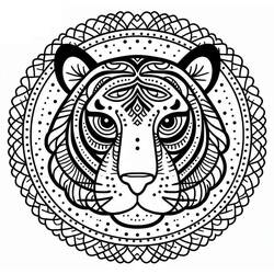 Dibujo para colorear: Mandalas Tigre (Mandalas) #221057 - Dibujos para Colorear e Imprimir Gratis