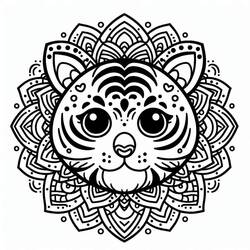 Dibujos para colorear: Mandalas Tigre - Dibujos para Colorear e Imprimir Gratis