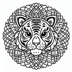 Dibujo para colorear: Mandalas Tigre (Mandalas) #221062 - Dibujos para Colorear e Imprimir Gratis