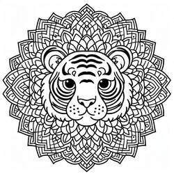 Dibujo para colorear: Mandalas Tigre (Mandalas) #221063 - Dibujos para Colorear e Imprimir Gratis