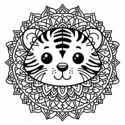 Dibujo para colorear: Mandalas Tigre (Mandalas) #221064 - Dibujos para Colorear e Imprimir Gratis