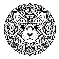 Dibujo para colorear: Mandalas Tigre (Mandalas) #221065 - Dibujos para Colorear e Imprimir Gratis