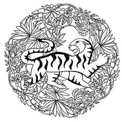 Dibujo para colorear: Mandalas Tigre (Mandalas) #221066 - Dibujos para Colorear e Imprimir Gratis