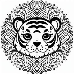 Dibujo para colorear: Mandalas Tigre (Mandalas) #221067 - Dibujos para Colorear e Imprimir Gratis