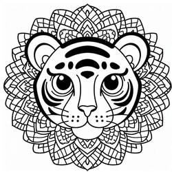 Dibujo para colorear: Mandalas Tigre (Mandalas) #221069 - Dibujos para Colorear e Imprimir Gratis