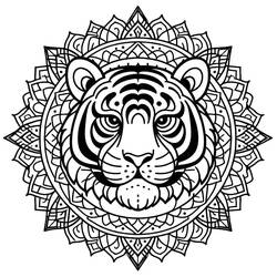 Dibujo para colorear: Mandalas Tigre (Mandalas) #221070 - Dibujos para Colorear e Imprimir Gratis